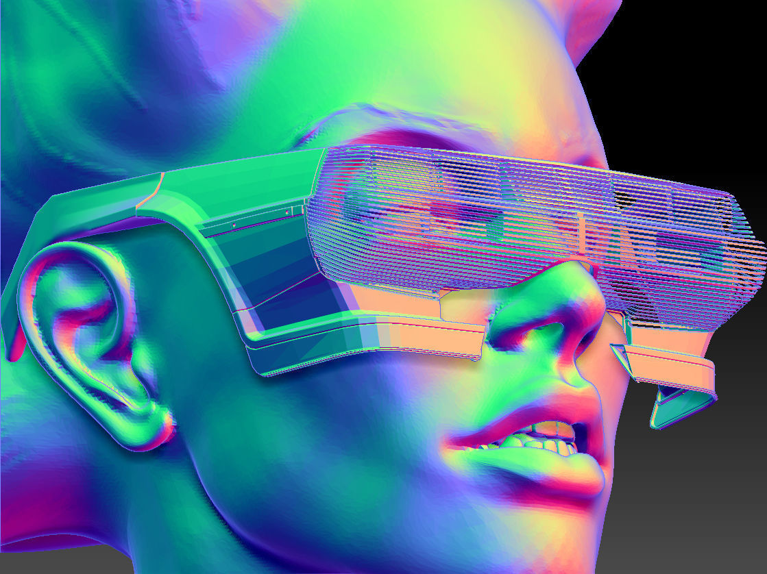 Retro Futuristic 80s Car Sunglasses 3D print model_32