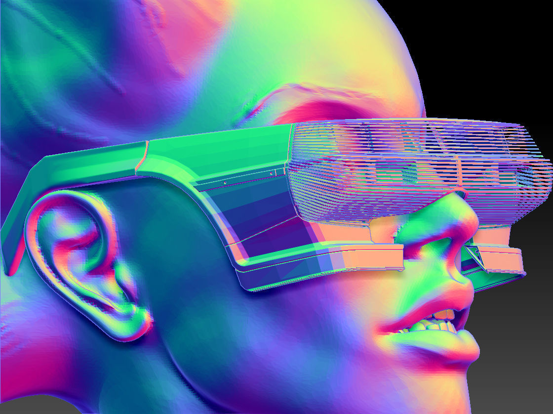 Retro Futuristic 80s Car Sunglasses 3D print model_19