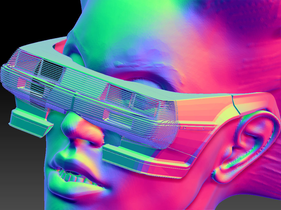 Retro Futuristic 80s Car Sunglasses 3D print model_25