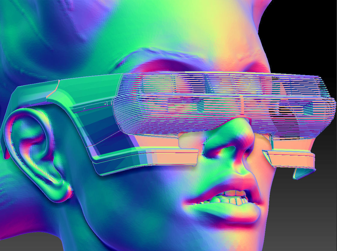 Retro Futuristic 80s Car Sunglasses 3D print model_24