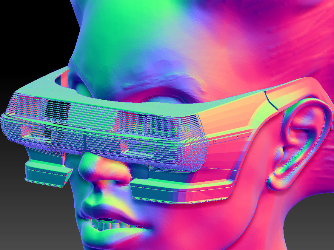 Retro Futuristic 80s Car Sunglasses 3D print model_27