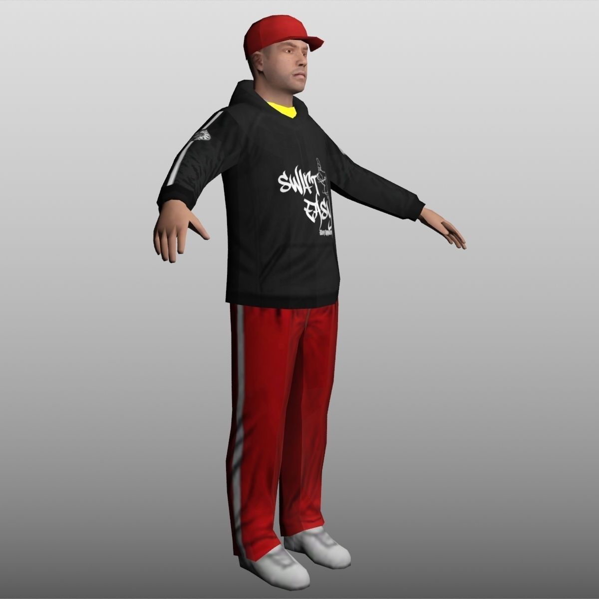 Hip Hop Low Poly Low-poly 3D model_3