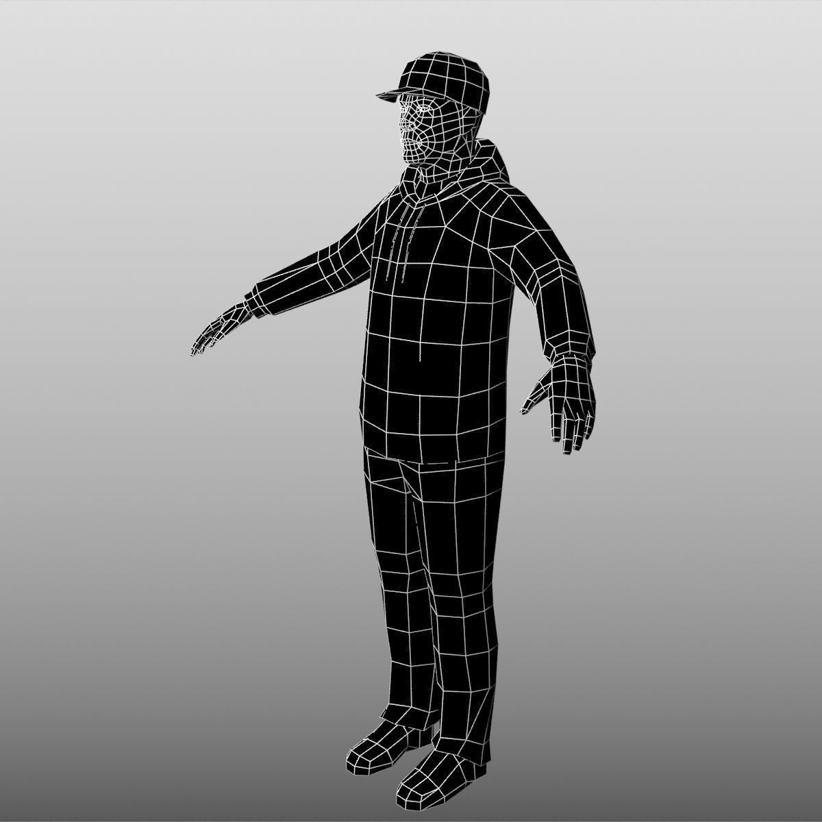 Hip Hop Low Poly Low-poly 3D model_2