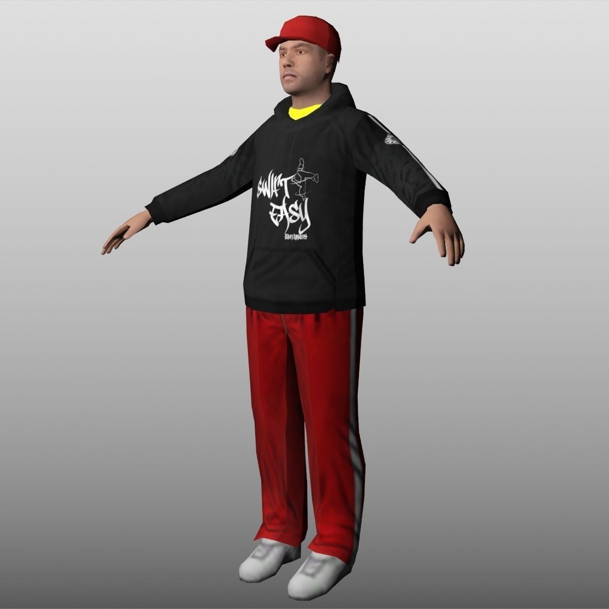 Hip Hop Low Poly Low-poly 3D model_4