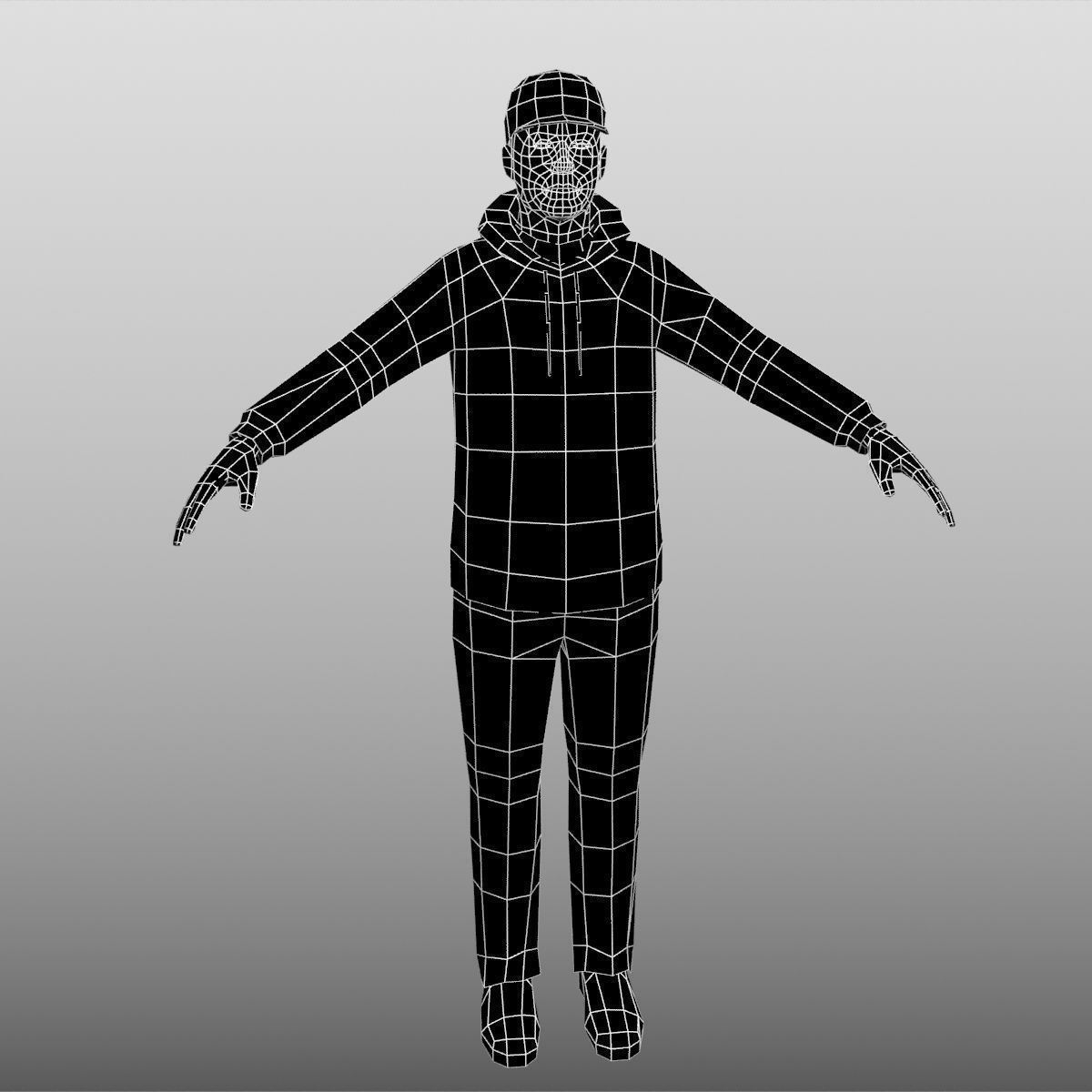 Hip Hop Low Poly Low-poly 3D model_1
