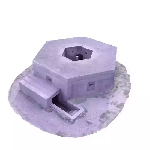 WW2 Pill Box Gun Outpost - High and Low Poly Low-poly 3D model