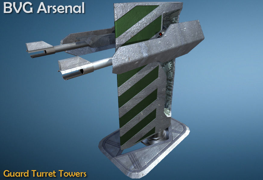 Guard turret tower - HQ Low-poly 3D model_2