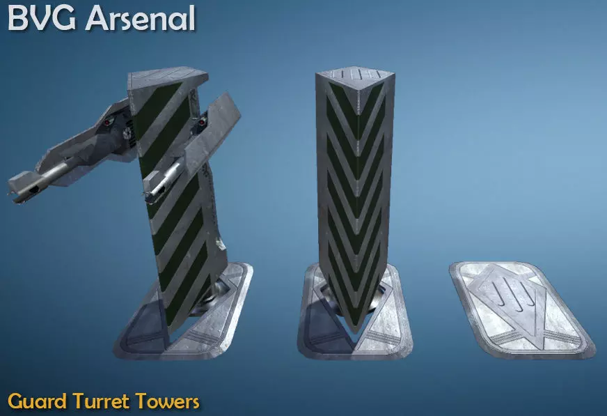 Guard turret tower - HQ Low-poly 3D model_0
