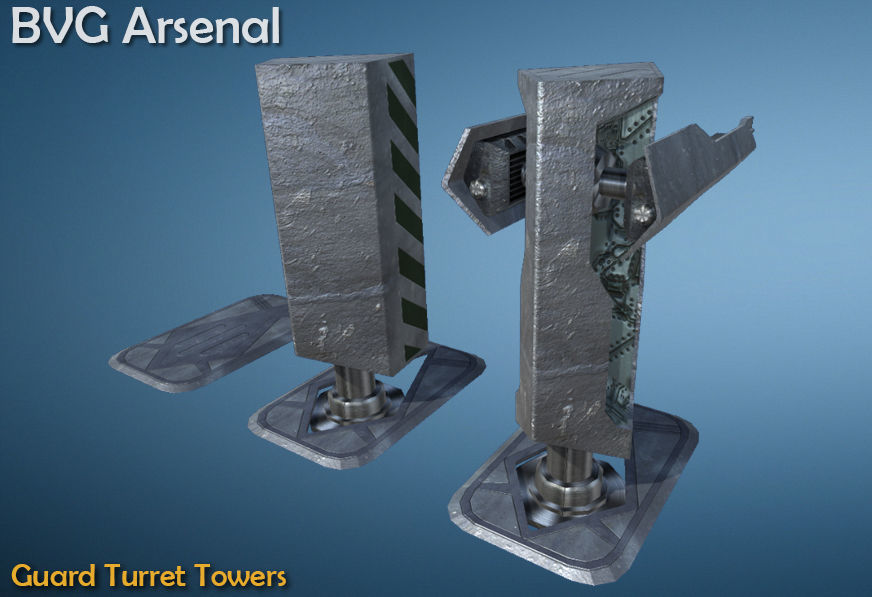 Guard turret tower - HQ Low-poly 3D model_1
