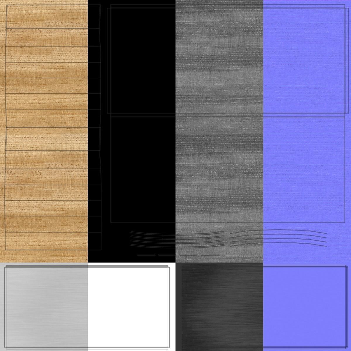 Modern Dining Table 04 Low-poly 3D model_6