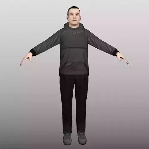 Hoodie Man Low Poly