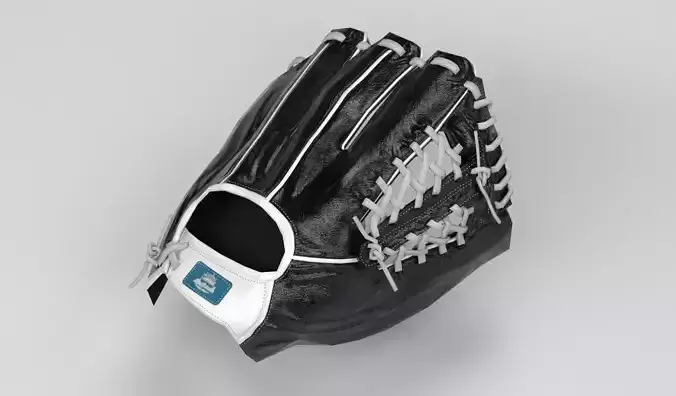 Baseball Glove - Black and White Low-poly 3D model