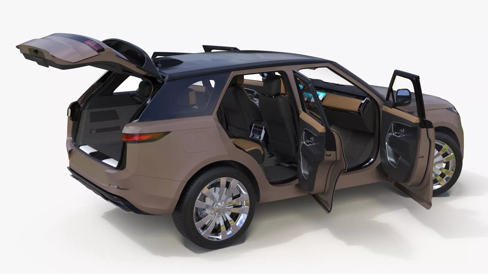 Luxury Sport SUV Brown Rigged 3D model