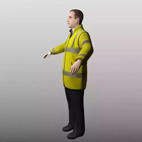 Staff Low Poly man in jacket