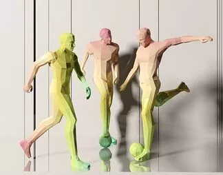 Low Poly Athletic Figure Collection 3D model