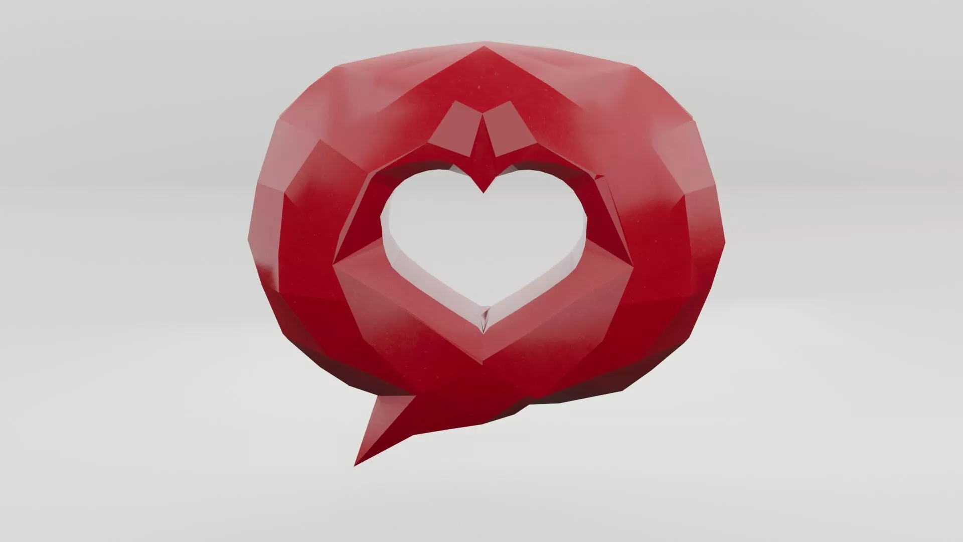 Decorative Heart Note Holder 3D Asset Low-poly 3D model