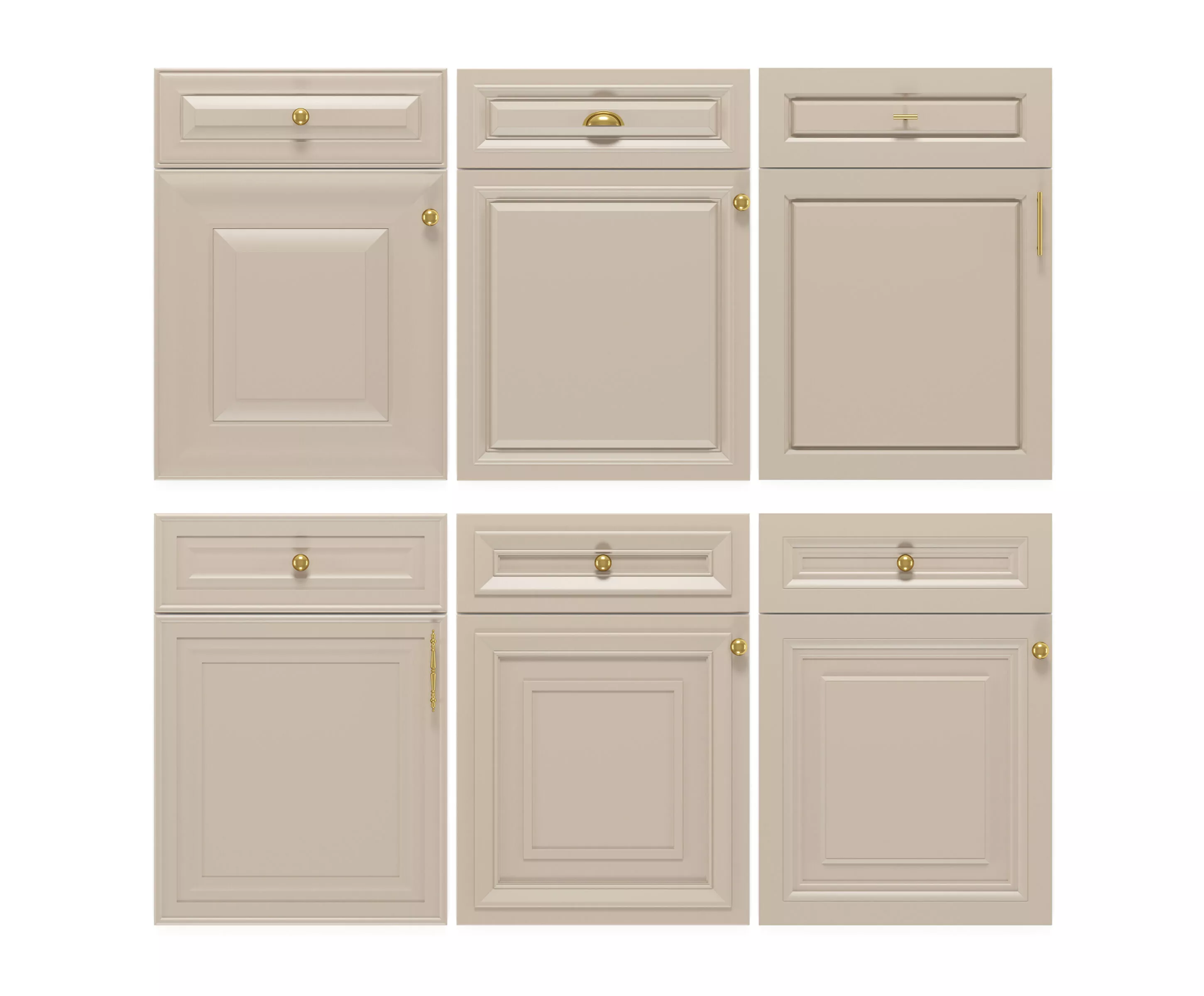 Cabinet door collection set 3D model