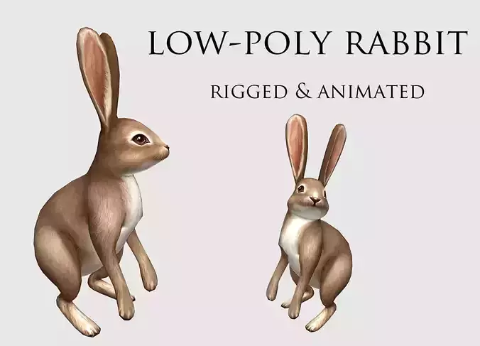 hare rabbit bunny animation  Low-poly 3D model