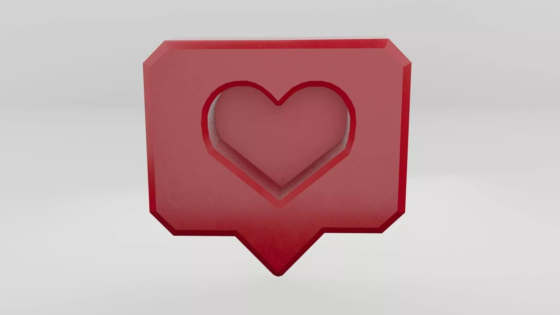 Romantic Heart Message Stand Low-poly 3D model