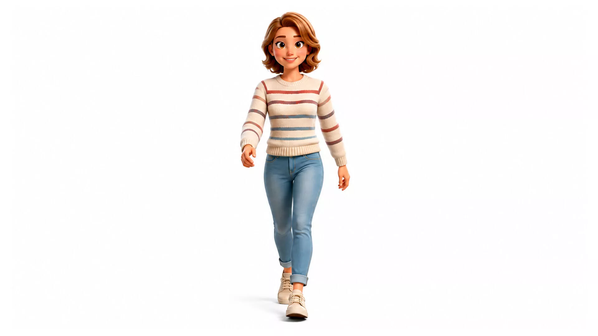 Stylized Female Character Rigged Animated Wife character Low-poly 3D model
