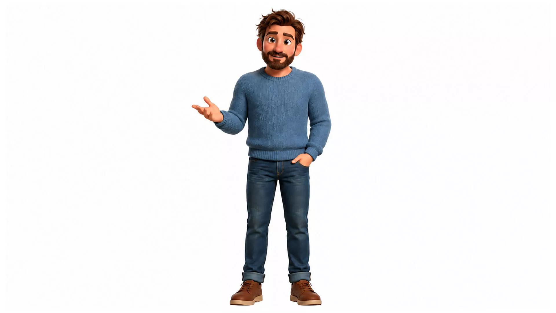 Stylized Male Character Rigged Animated Father Character Low-poly 3D model