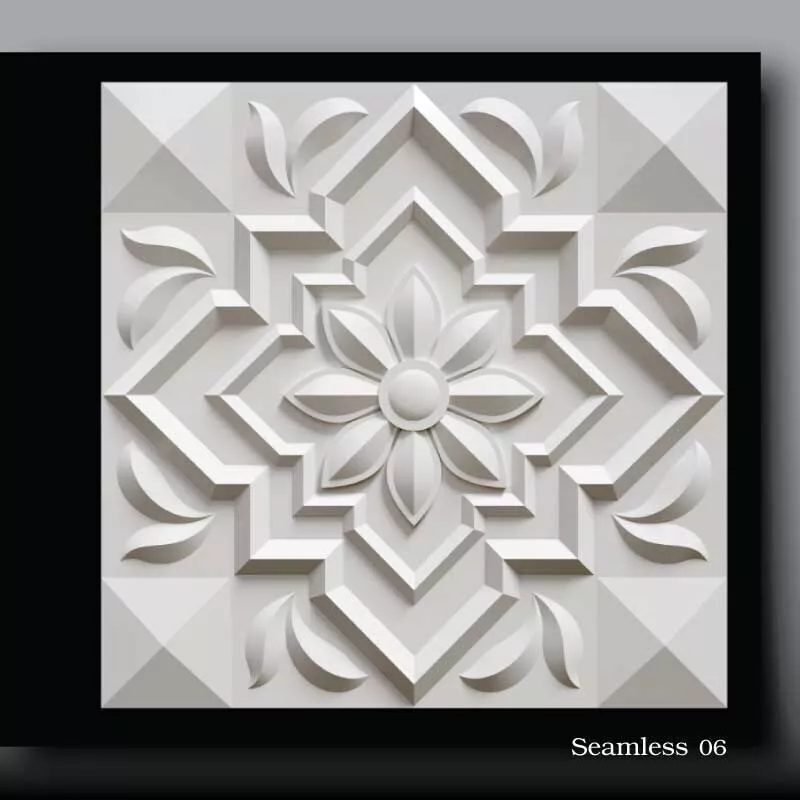3DWall Modern Classical Seamless Pattern CNC Seamless06 3D print model