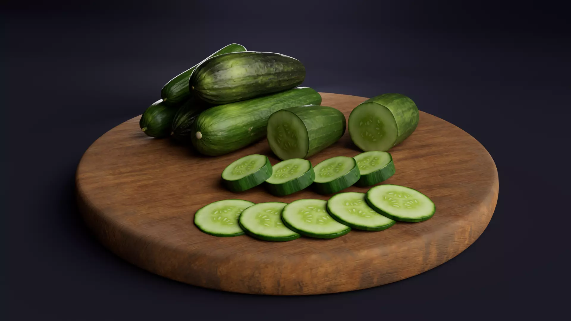Cucumber Photorealistic Low-poly 3D model