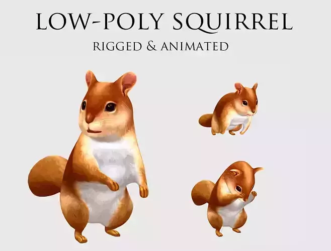 squirrel chipmunk chipmuck chippy animation Low-poly 3D model