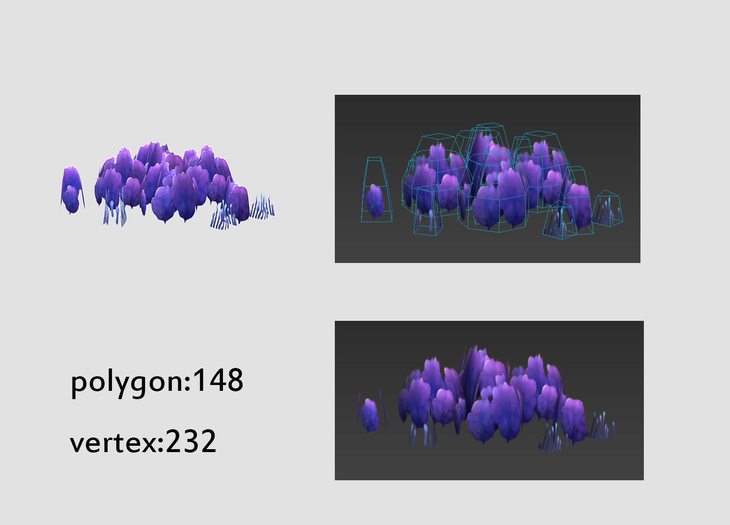 seaweed coral underwater plant aquatic  Low-poly 3D model_9