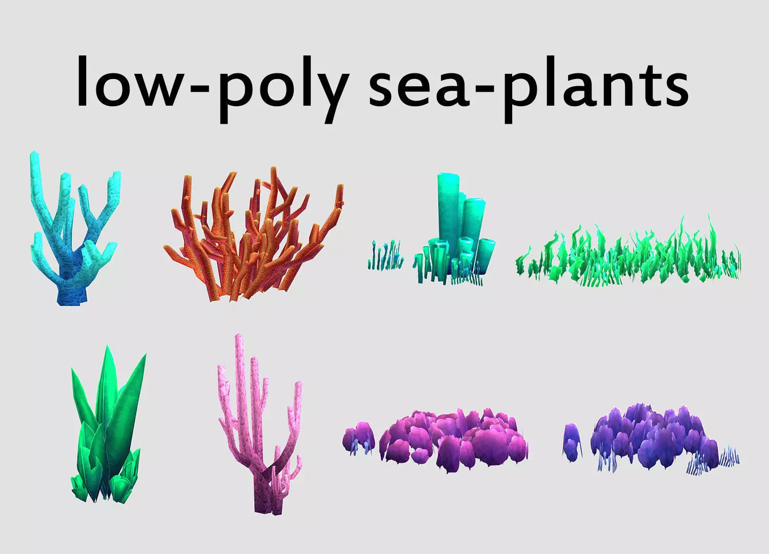 seaweed coral underwater plant aquatic  Low-poly 3D model_0