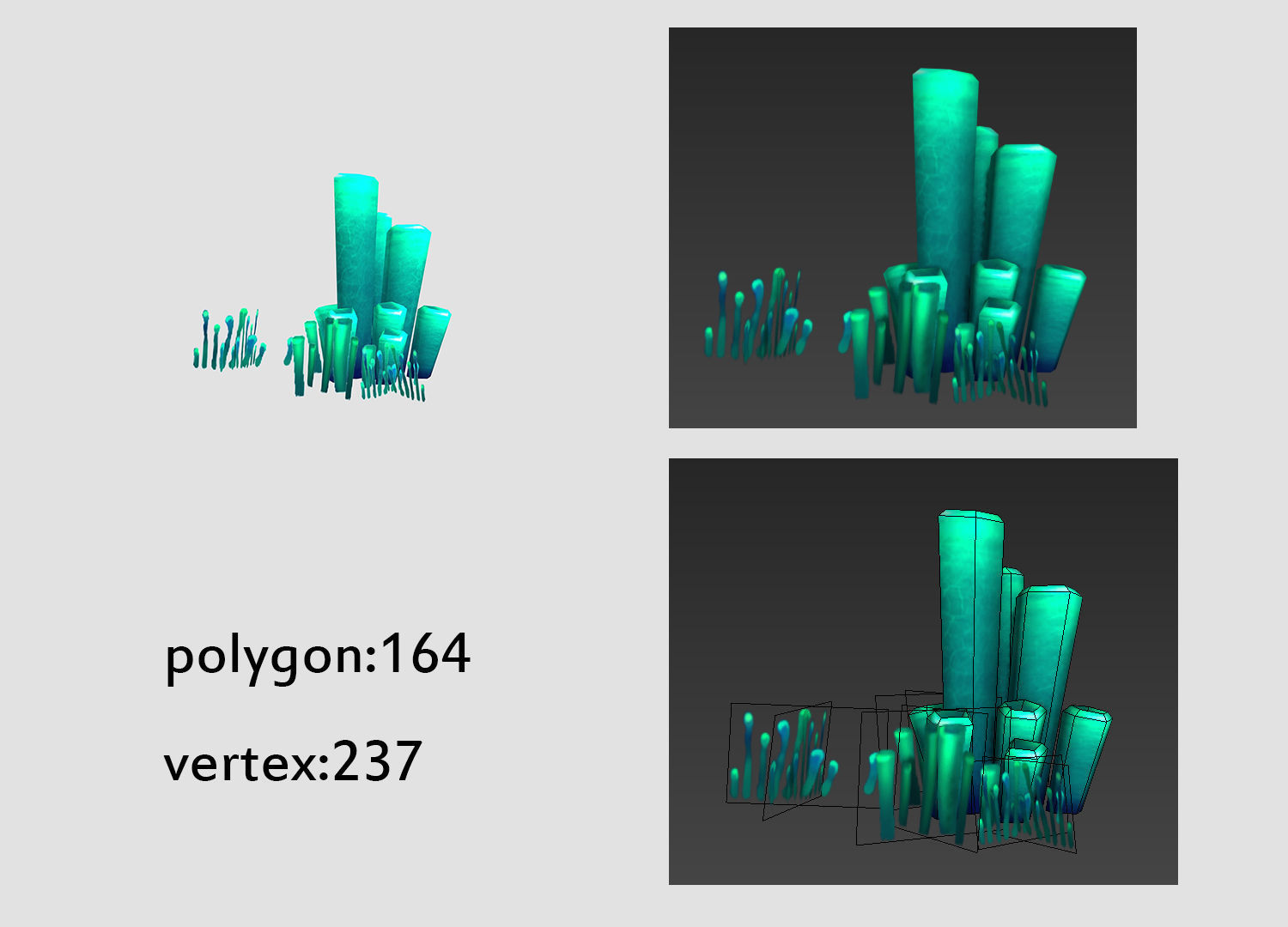 seaweed coral underwater plant aquatic  Low-poly 3D model_6