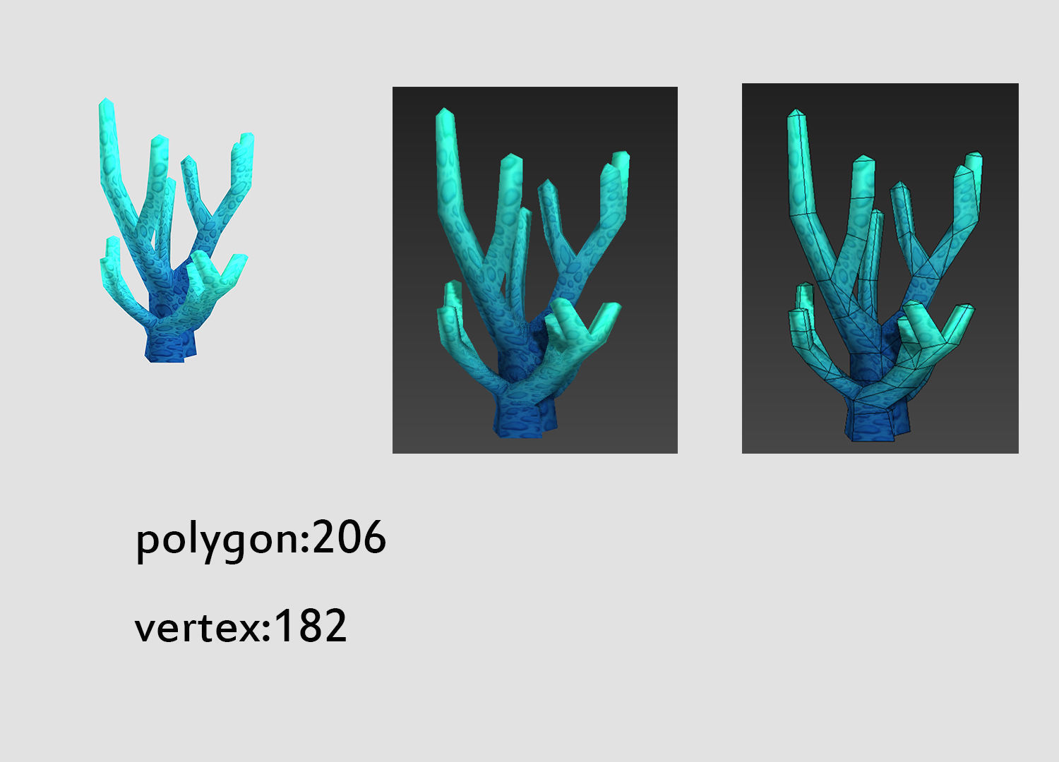 seaweed coral underwater plant aquatic  Low-poly 3D model_2