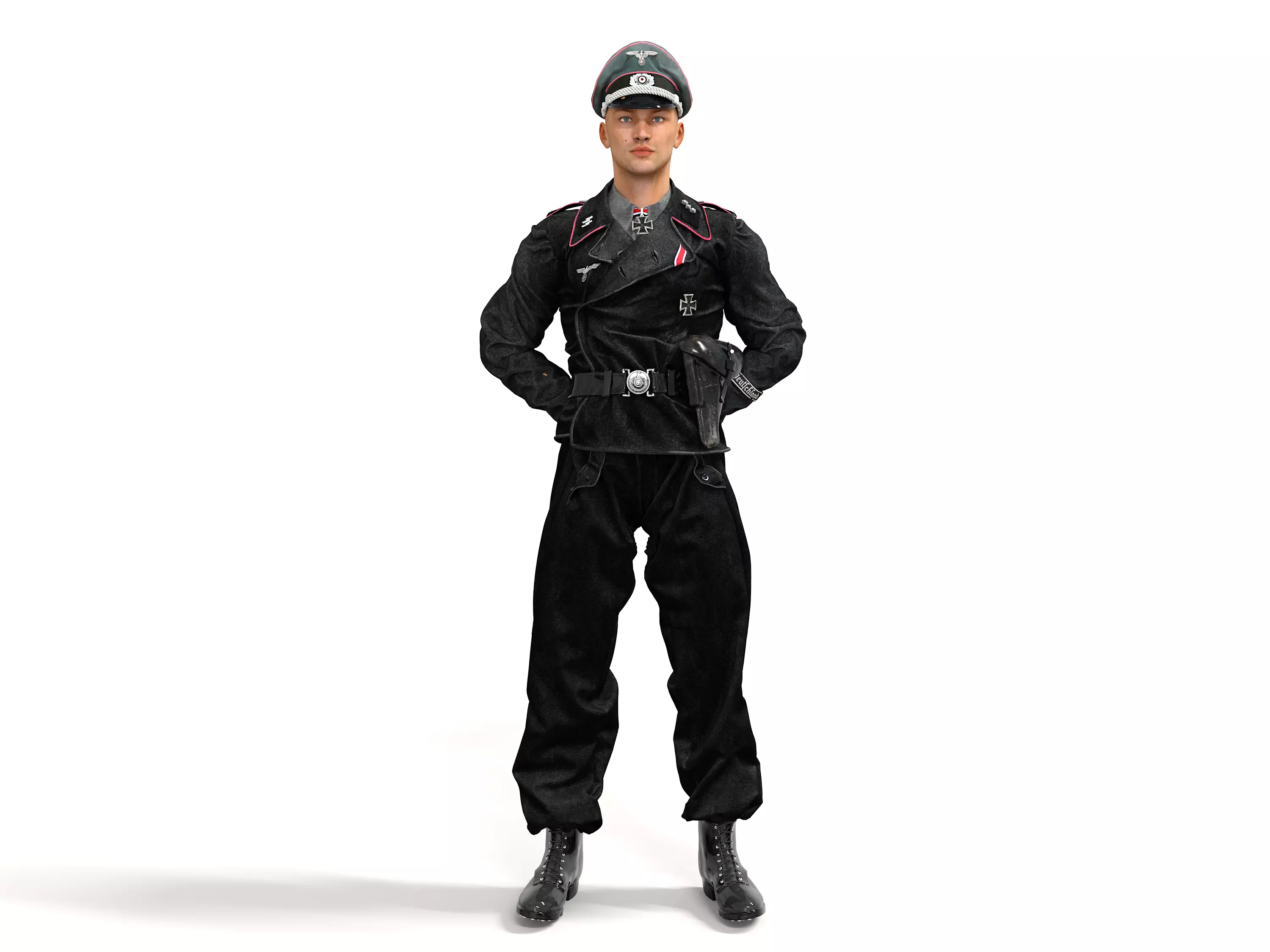German Panzer Crew WWii Officer - Panzerwaffe SS Low-poly 3D model