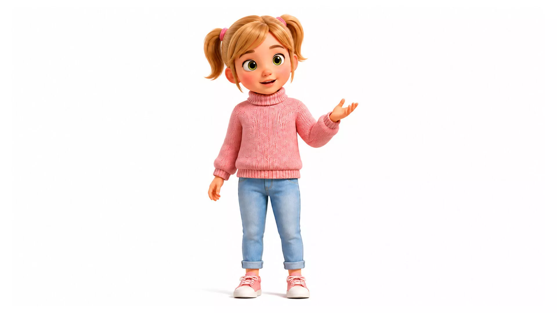 Stylized Girl Character Rigged Animated Cute Daughter Low-poly 3D model