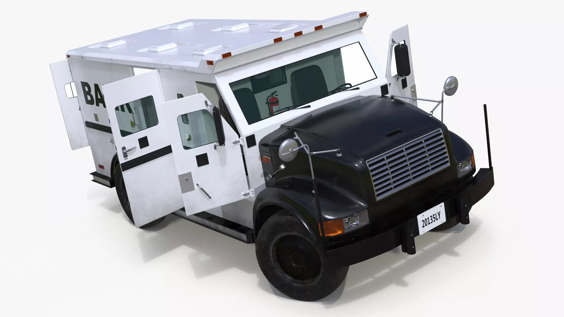 Armored Bank Truck Vehicle Rigged 3D model