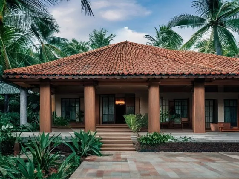 Traditional Kerala Sloping Roof House Bundle 3D model