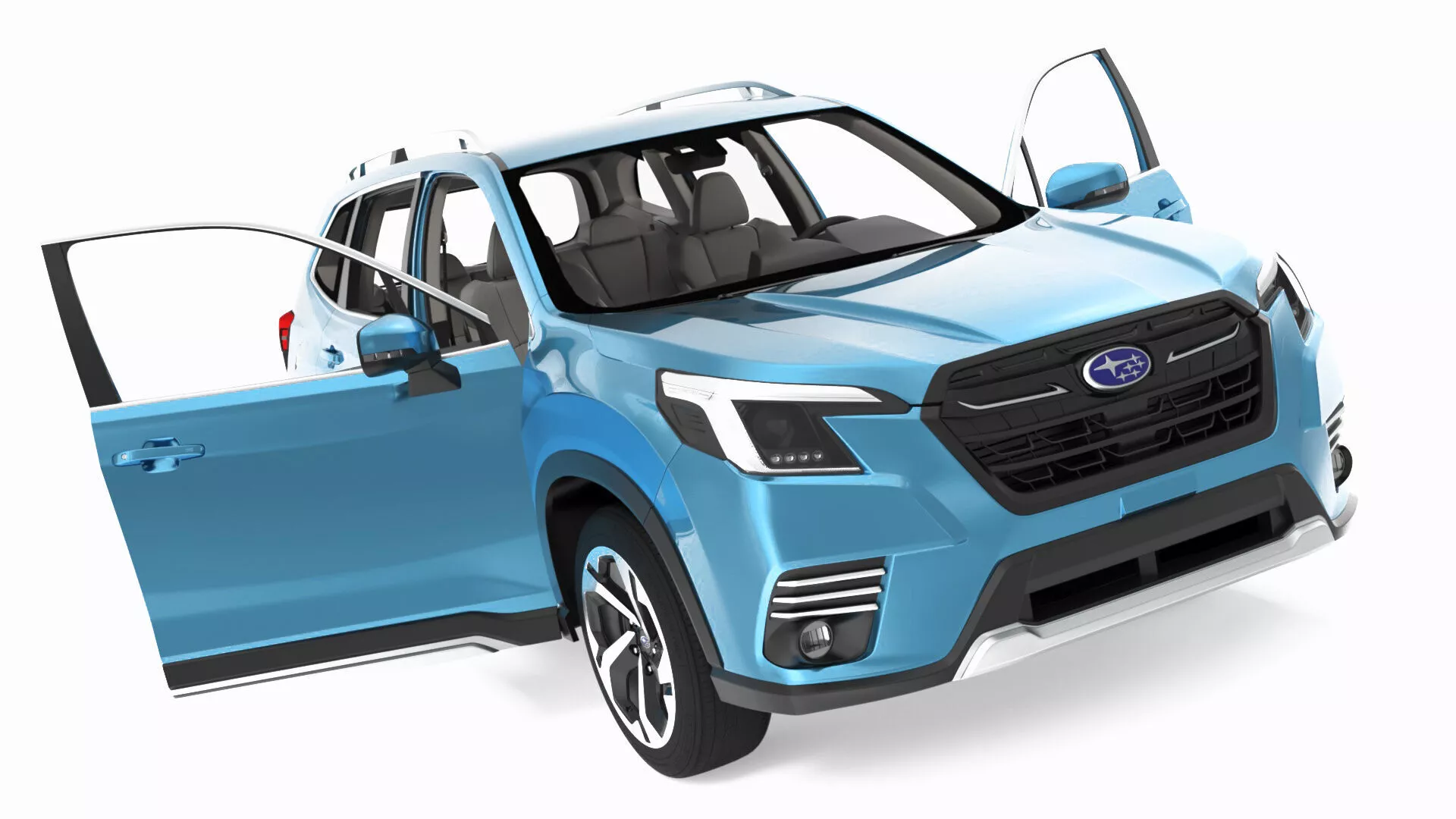 Subaru Forester 2022 Blue Rigged 3D model