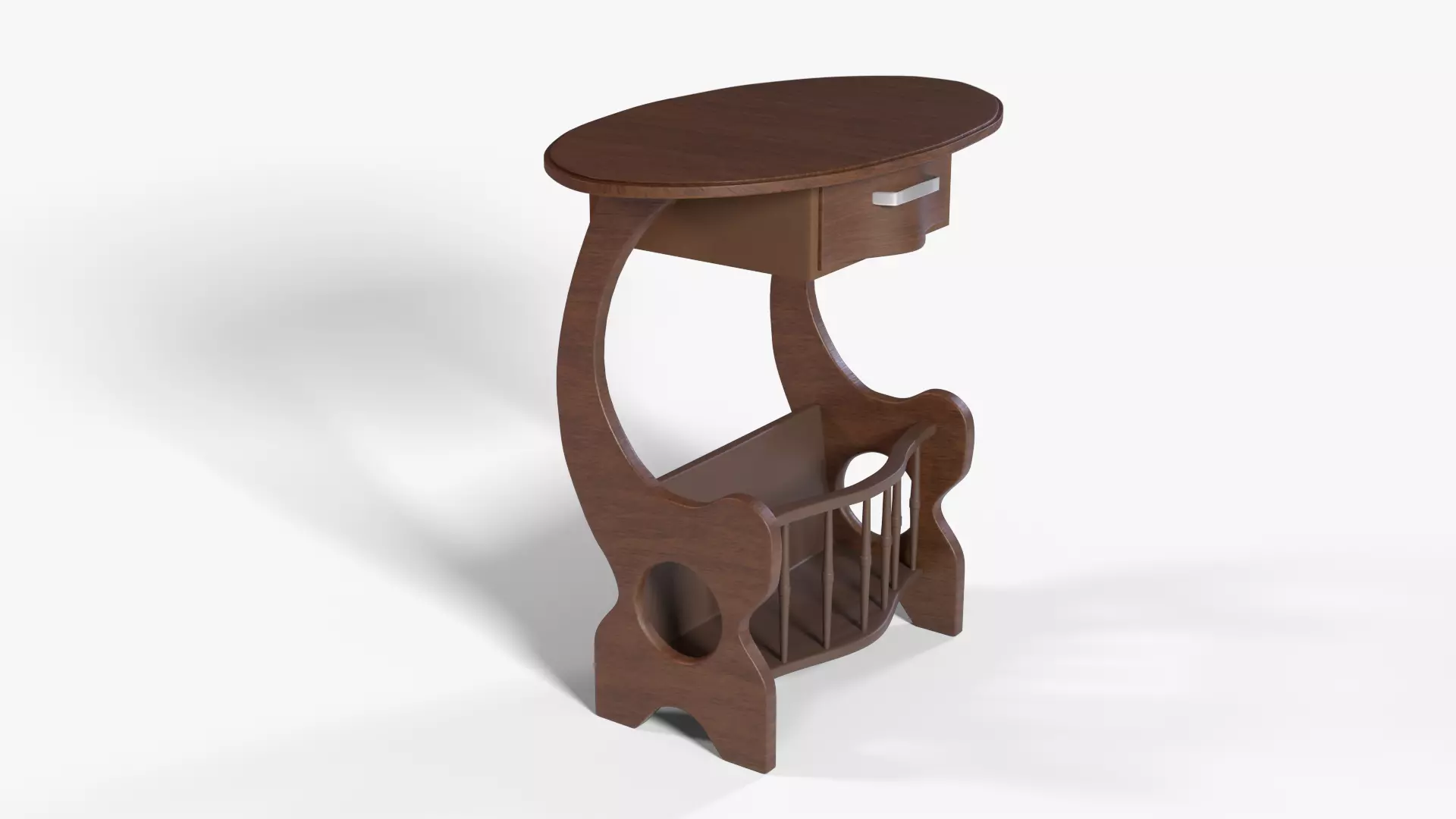 Modern Wooden Side Table Low-poly 3D model