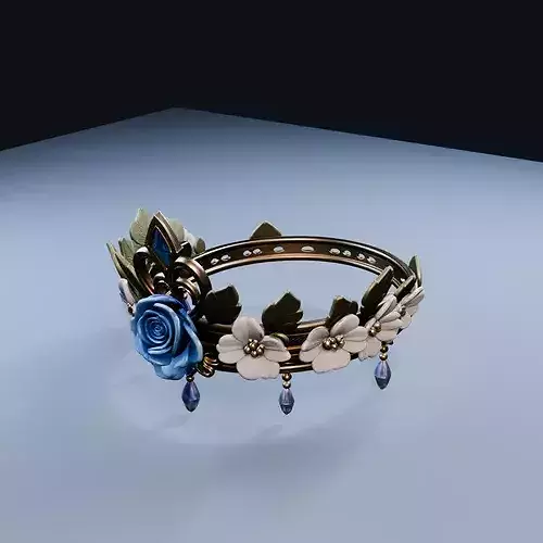 Flower Crown Artifact Low Poly PBR Game Asset