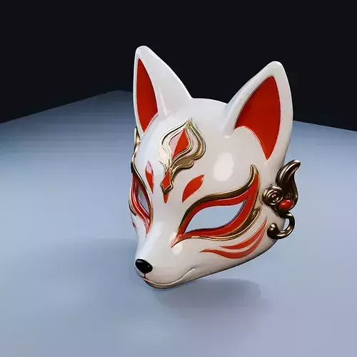 Fox Mask Artifact Low Poly PBR Game Asset
