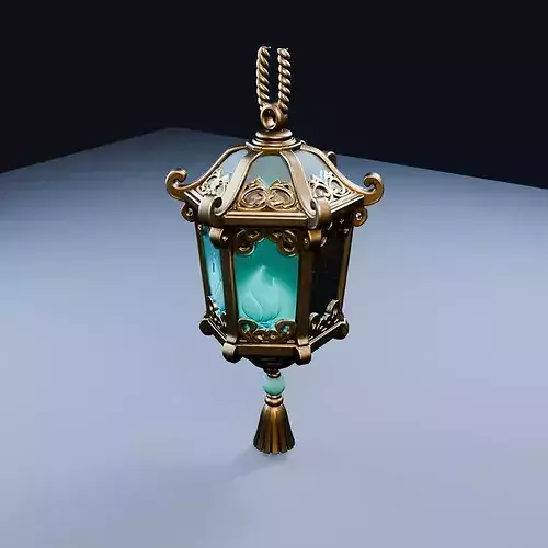 Lantern Amulet Artifact Low Poly PBR Game Asset
