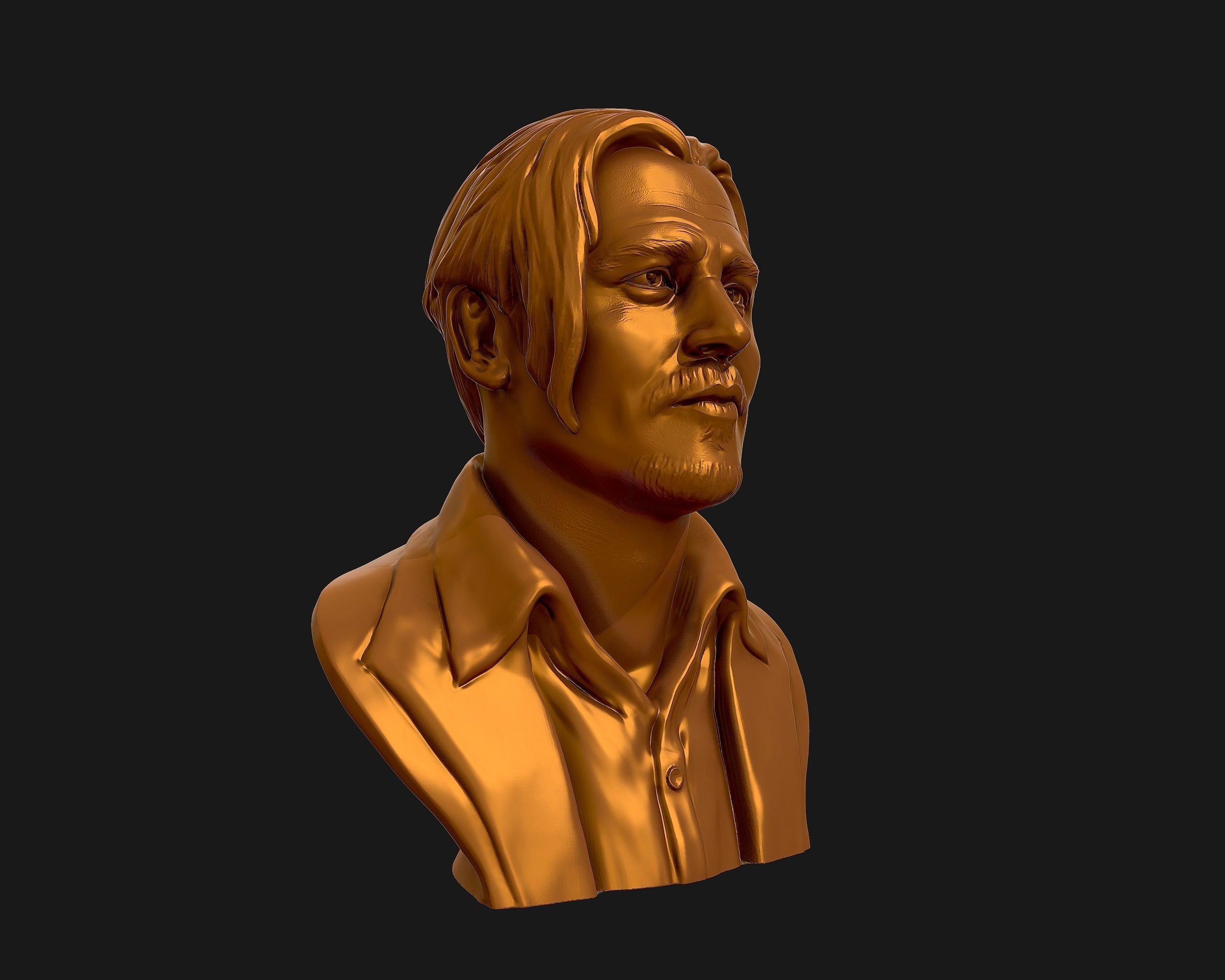 Johnny Depp 3D bust sculpture 3D print model_19