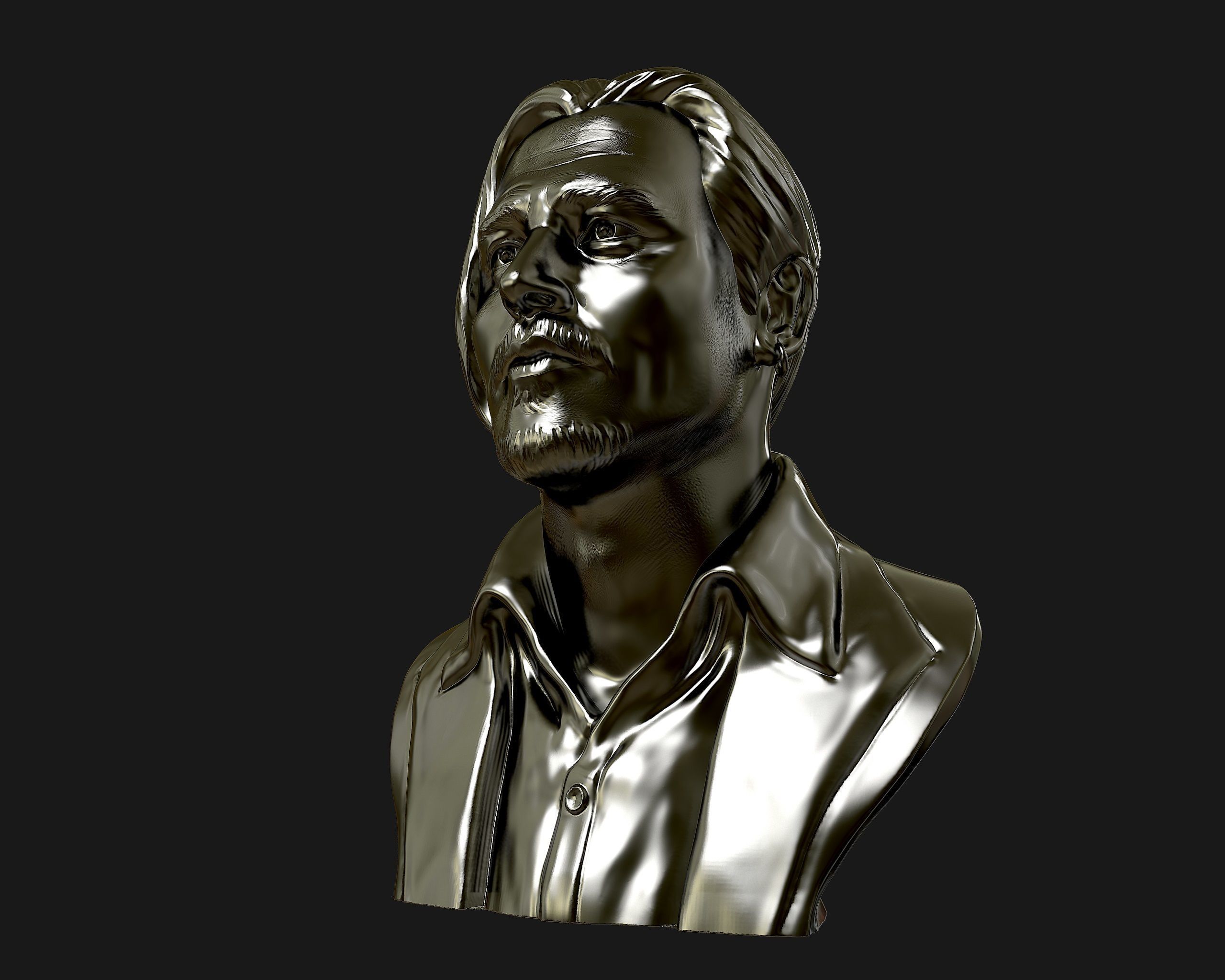 Johnny Depp 3D bust sculpture 3D print model_15