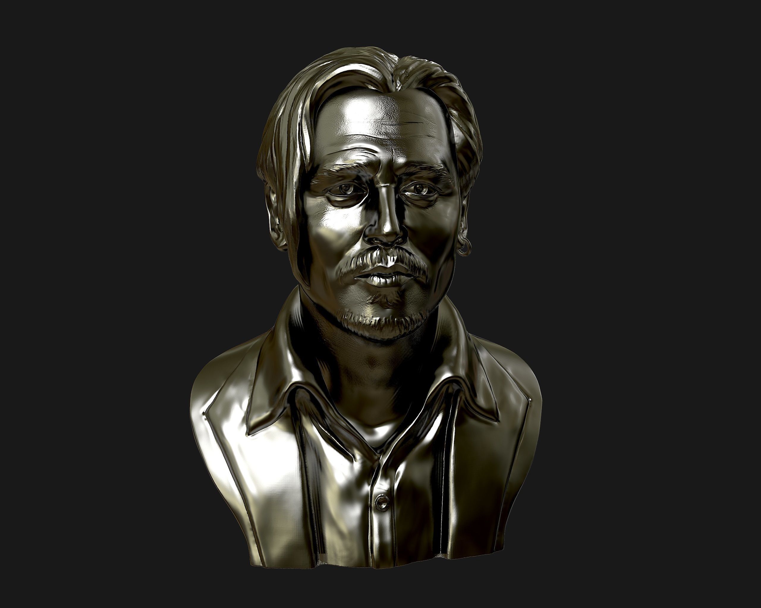 Johnny Depp 3D bust sculpture 3D print model_12