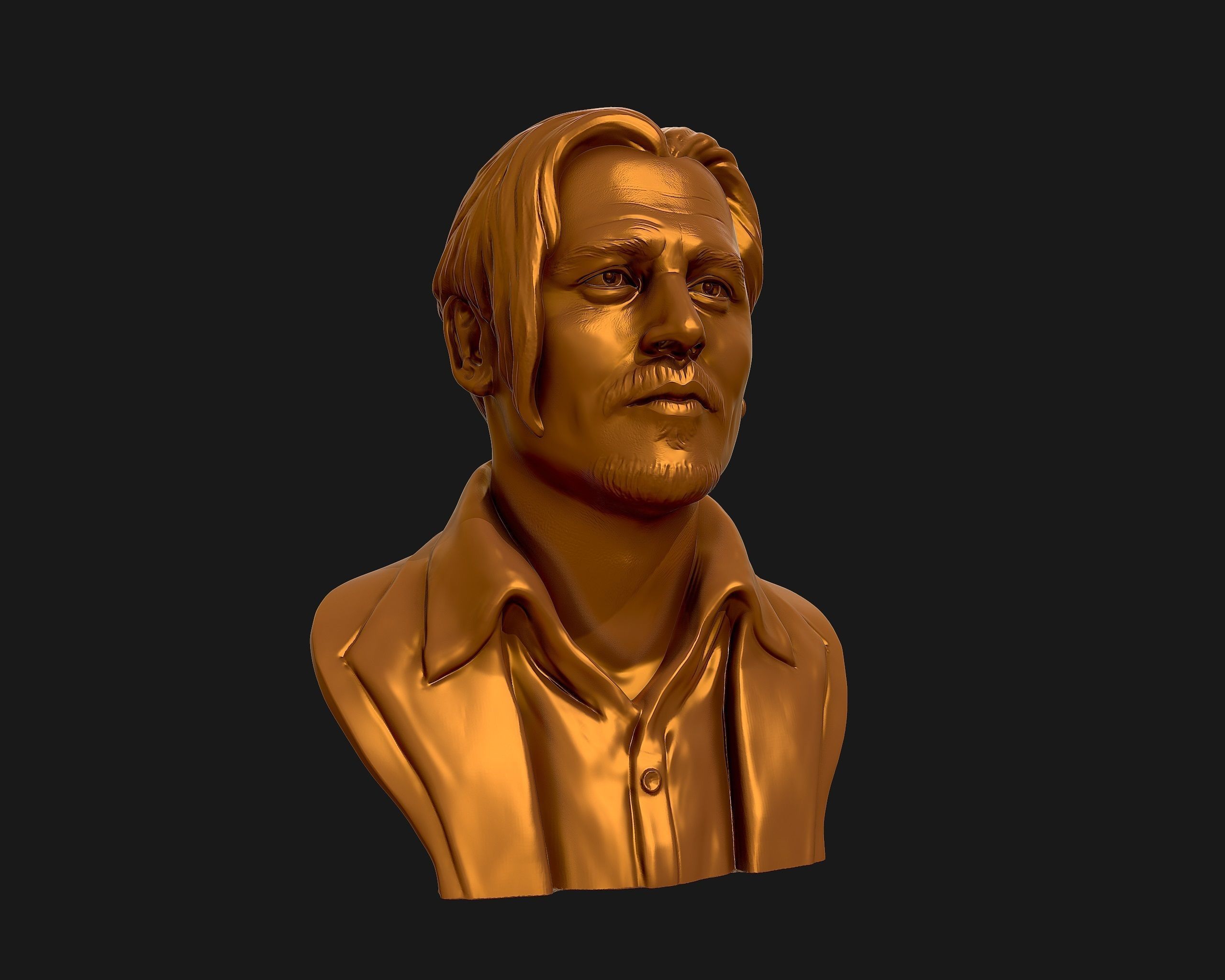 Johnny Depp 3D bust sculpture 3D print model_20