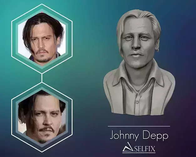 Johnny Depp 3D bust sculpture 3D print model