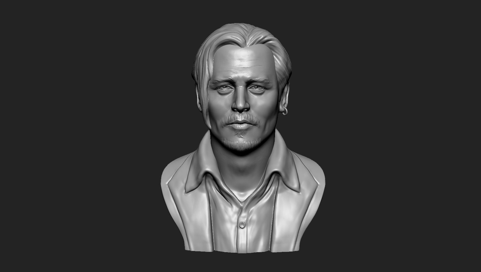 Johnny Depp 3D bust sculpture 3D print model_4