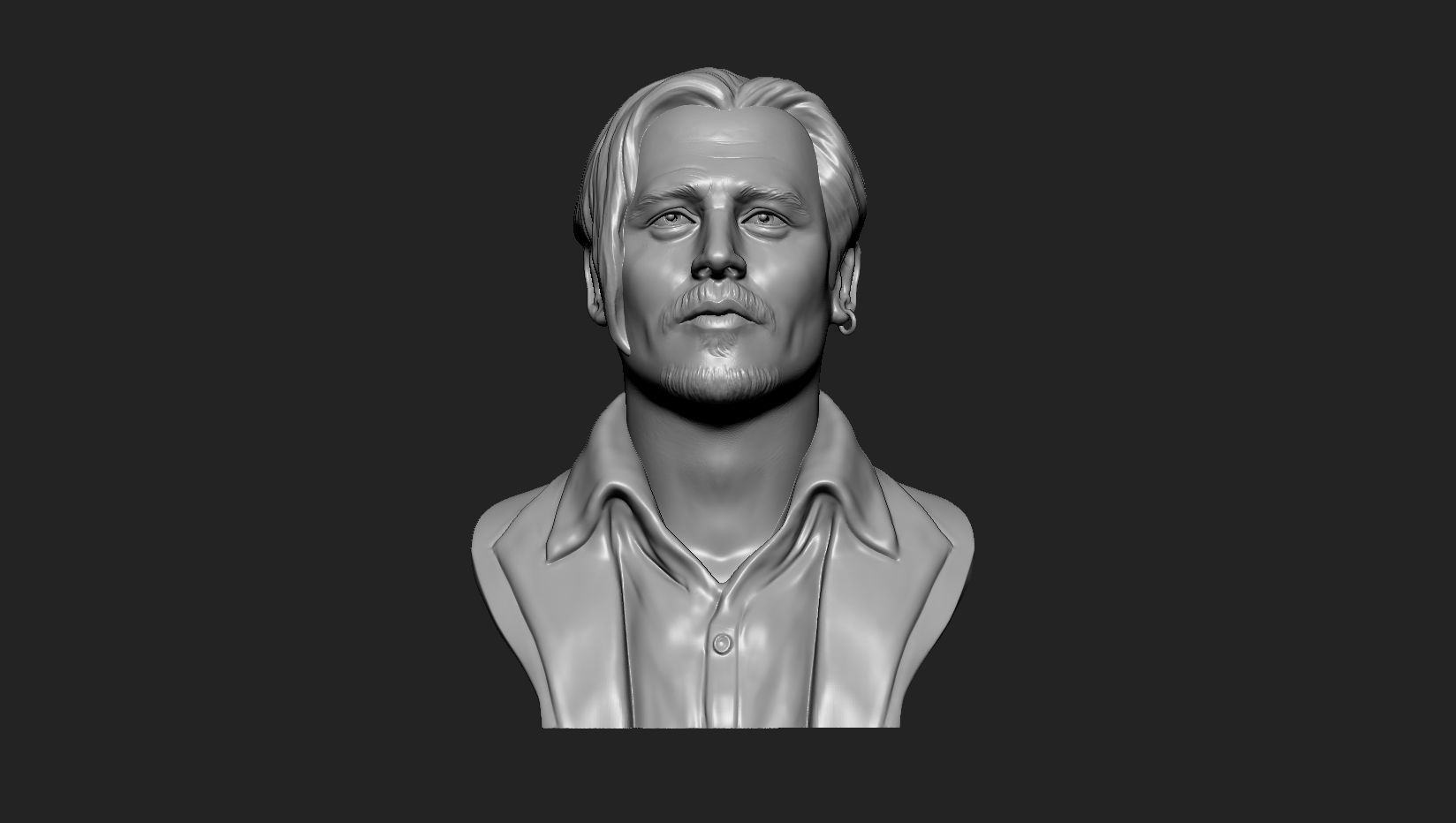 Johnny Depp 3D bust sculpture 3D print model_3