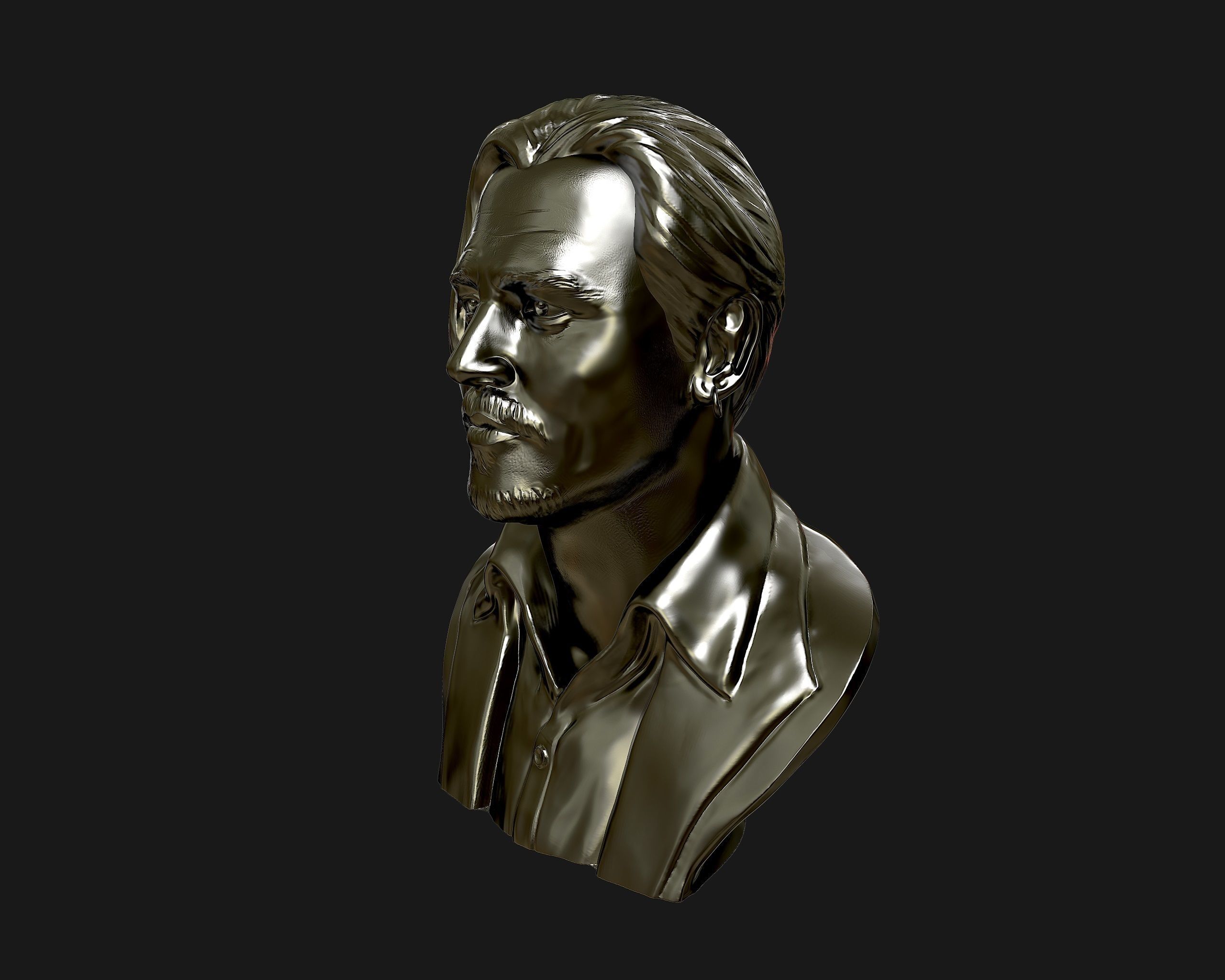 Johnny Depp 3D bust sculpture 3D print model_11