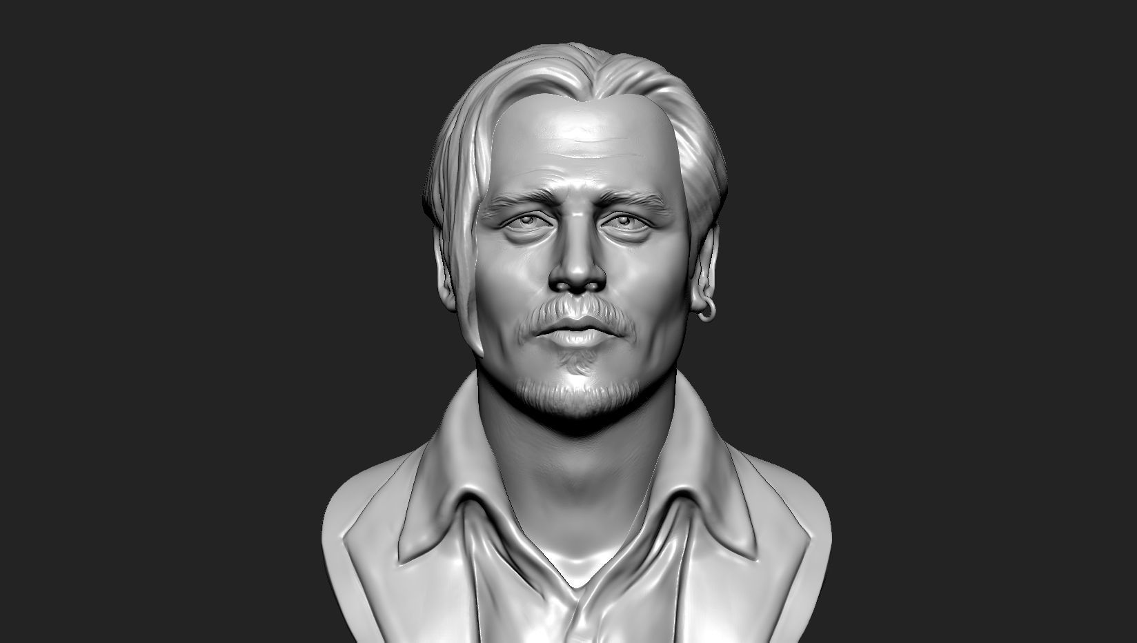 Johnny Depp 3D bust sculpture 3D print model_2